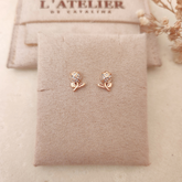 Aretes Tulipán Strass - Colección Acero
